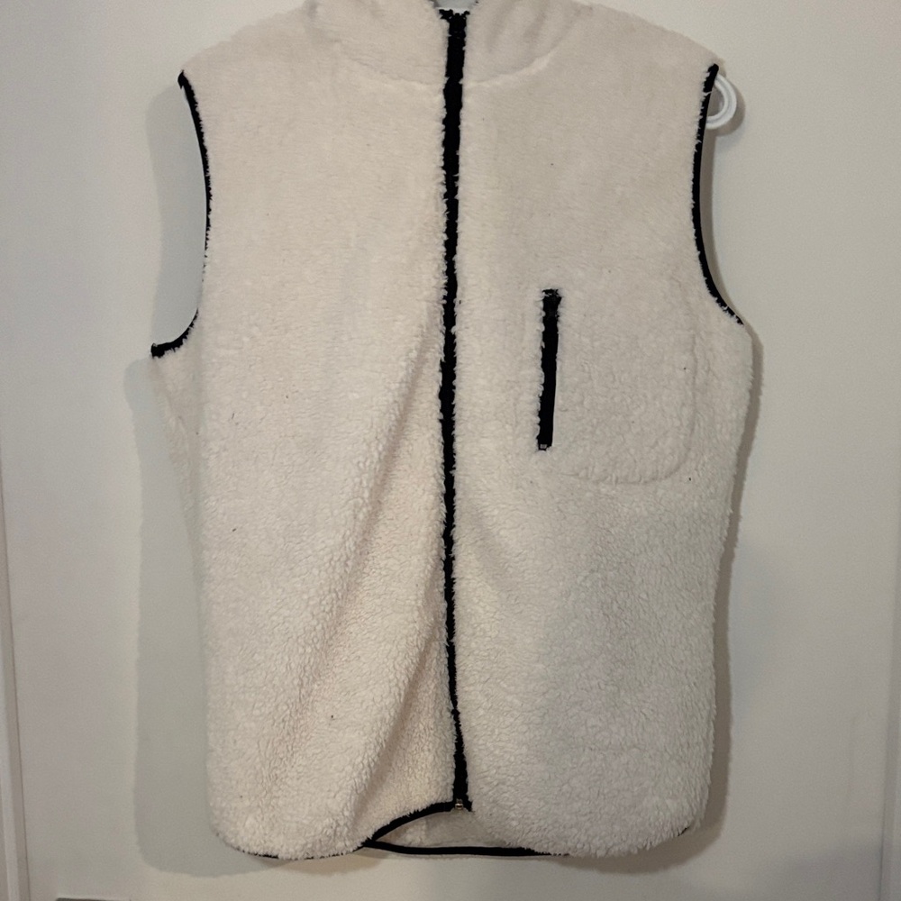 Men's White Fleece Vest